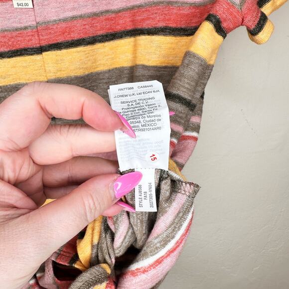 NWT Madewell Texture & Thread Modern Tie Front Kieran Stripe British Surplus Top - Picture 9 of 13